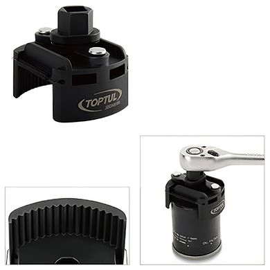 Съёмник масляного фильтра универсальный 80-115 мм 1/2" ключ 22 мм TOPTUL JDCA0112